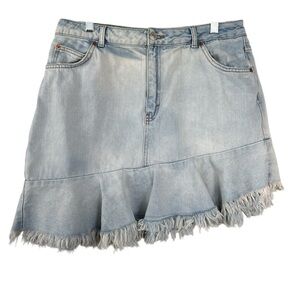 Topshop Asymmetrical Denim Skirt Size 12